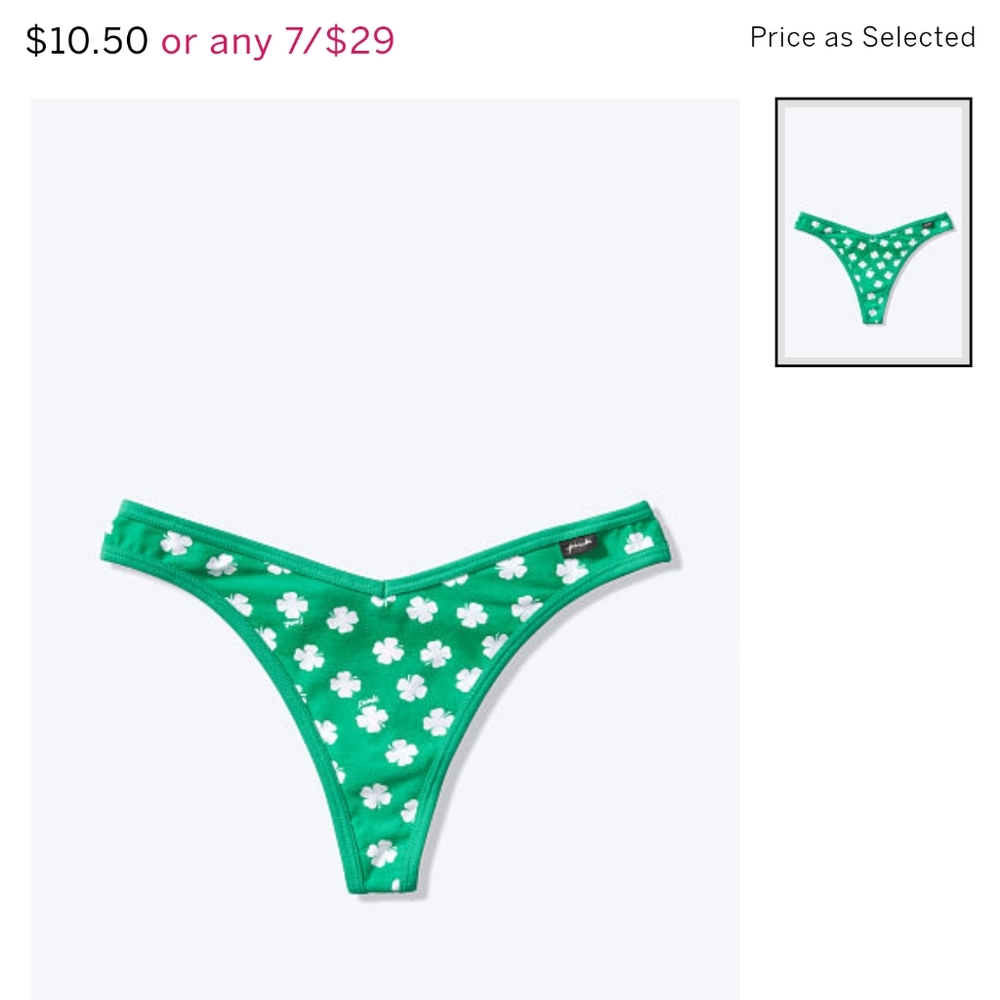 VS PINK st Paddy's thong